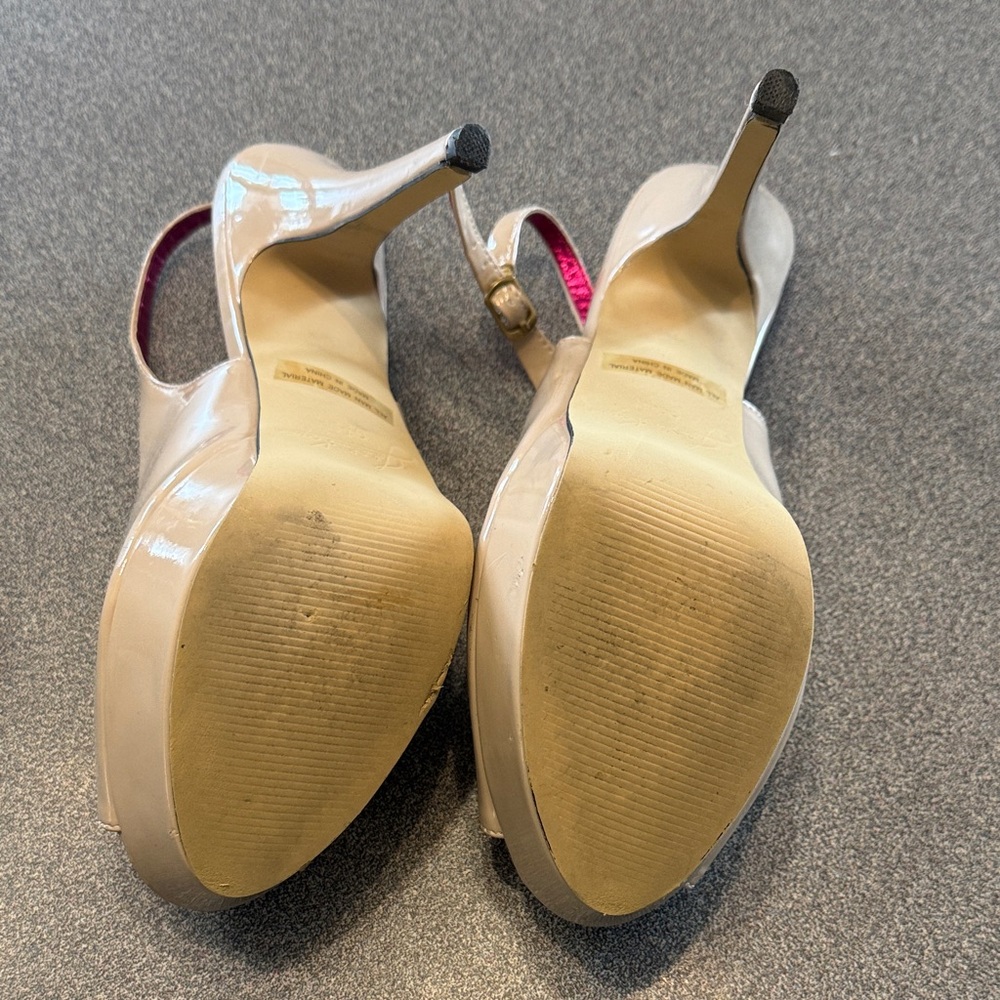 Jessica Simpson Beige and Pink Peep-Toe Heels - Picture 5 of 6